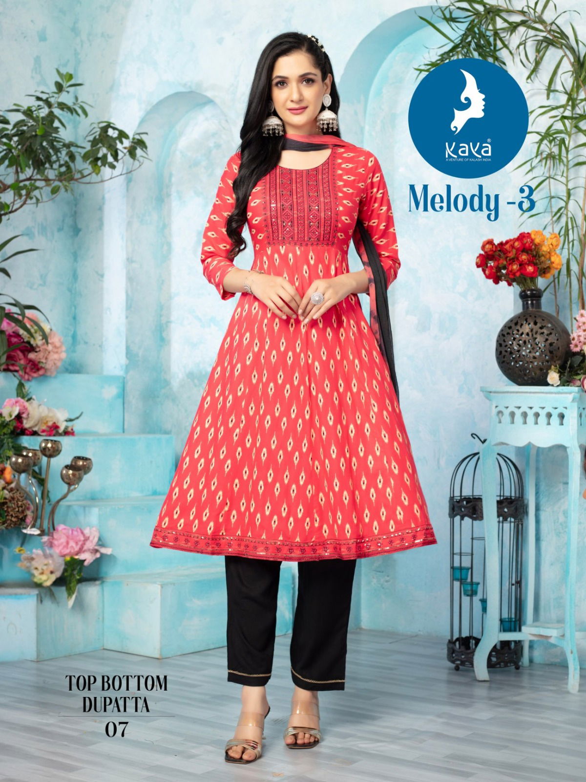 Melody 3 By Kaya Rayon Kurti With Bottom Dupatta Suppliers In Mumbai
